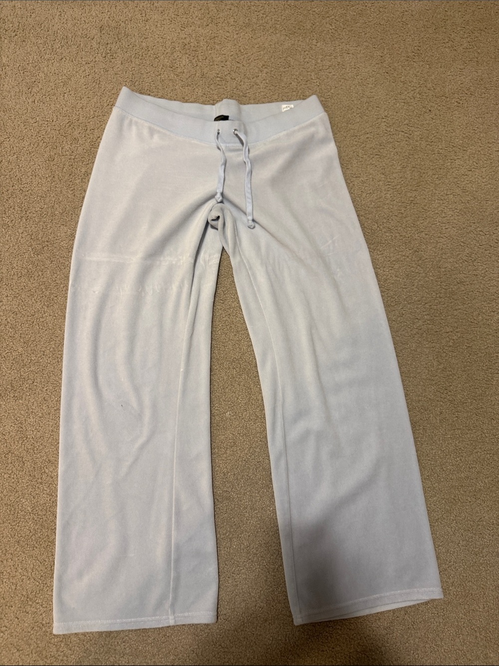 Juicy Couture Pale Blue Wide-Leg Velour Lounge Pants